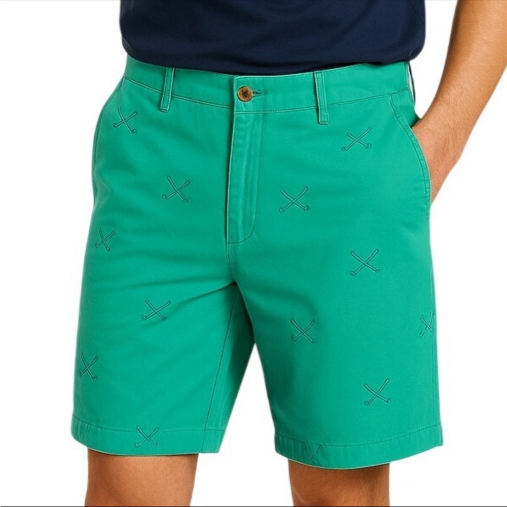 Vineyard Vines Green Embroidered golf Shorts